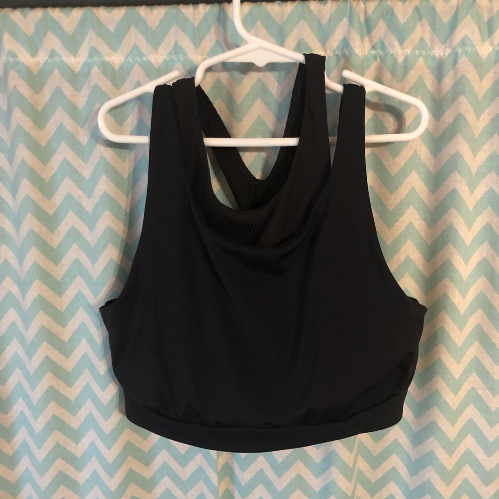 Lululemon black high neck Y-back train sports bra size 8